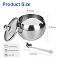 thumbnail image 2 of Stainless Stee Sugar Bowl, Sugar Pot with Lid and Spoon, Large Sugar Container for Home Kitchen (500 Milliliter), 2 of 8