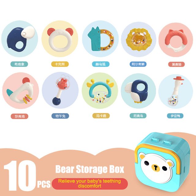 Sonajeros para bebés de 0-12 meses, mordedores hervidos para morder Gong Bohan LED