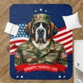 thumbnail image 4 of Happy Father's Day Honoring Veterans Saint Bernard in Army Uniform Cozy Sherpa Blanket St Dog Lover Warm Soft Throw Blanket - 13007, 4 of 5