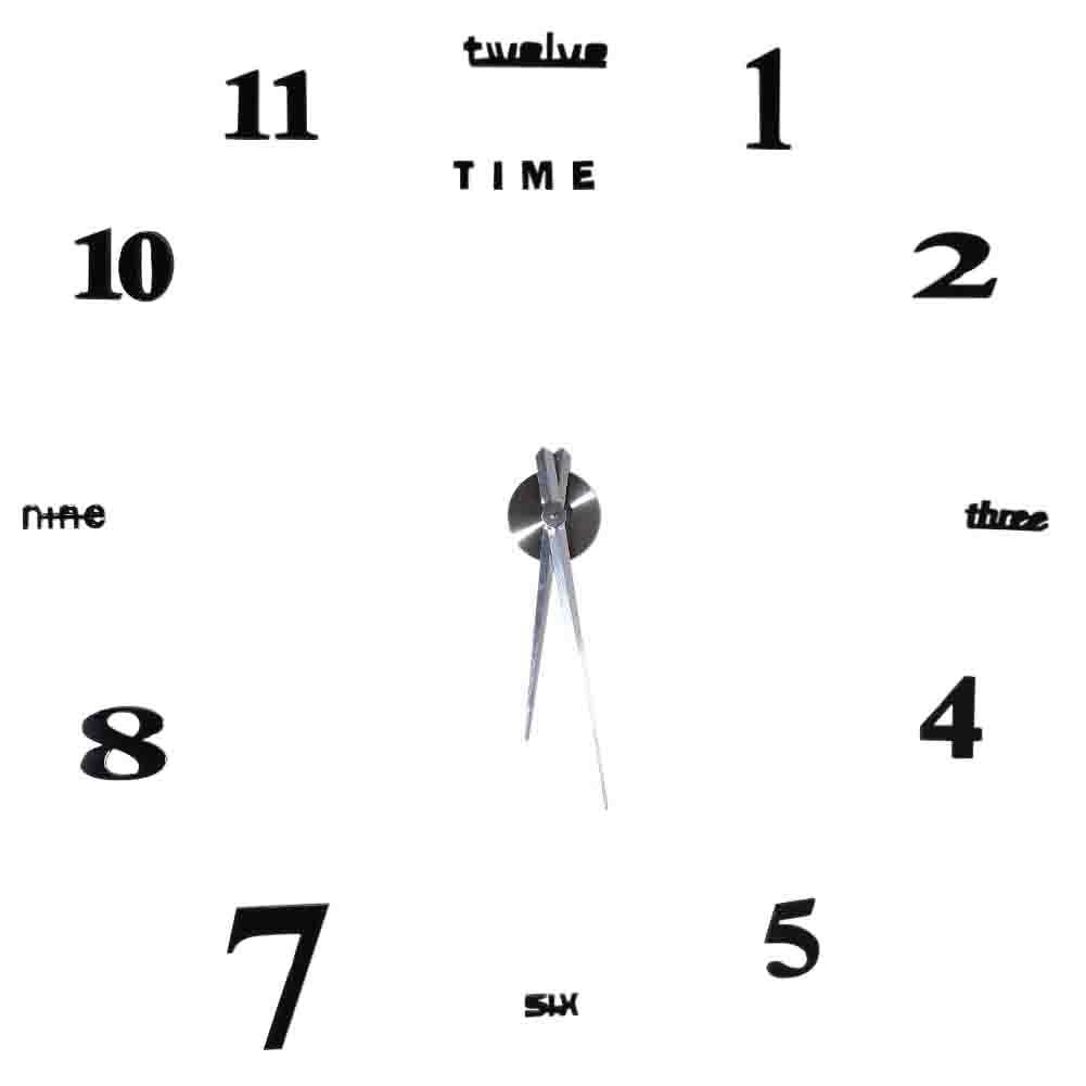 WALFRONT Large 3D DIY Wall Clock with Mirror Number Stickers Clock for Home Office Wall Decor