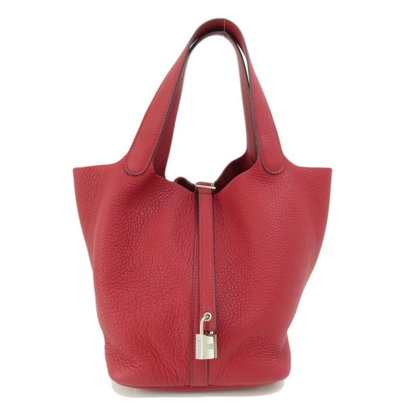 Pre-Owned Hermes Picotan Lock MM Red Handbag Taurillon Women's HERMES (Good)