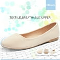 thumbnail image 3 of Obtaom Women's Round Toe Ballet Flats,Cute Textile Ballerina Flats,Comfortable Faux Leather Insole Low Heels Dress Shoes For Ladies(Beige US6), 3 of 8
