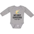 thumbnail image 3 of Inktastic My 1st Hanukkah Dreidel Boys or Girls Long Sleeve Baby Bodysuit, 3 of 5