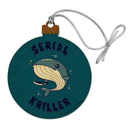 Serial Kriller Whale Killer Funny Humor Wood Christmas Tree Holiday