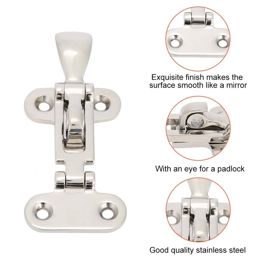 2pcs Cabinet Latch Stainless Steel Anti-Rust Marine Boat Latch Marine Boat Hatch Marine Boat Hasp for Boats to Use