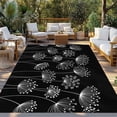 thumbnail image 2 of Spring Dandelion Outdoor Rug for Patio/Deck/Porch, Non-Slip Large Area Rug 5 x 7 Ft, Modern Country Flower Black White Indoor Outdoor Rugs Washable Area Rugs, Reversible Camping Rug Carpet Runner, 2 of 8