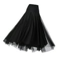 thumbnail image 5 of segolike Ballroom Dance Skirt Women Dancing Costume Clothes Flamenco Skirt Belly Dancing Dress Long Swing Race Skirt for Cha Cha Waltz Black M, 5 of 8
