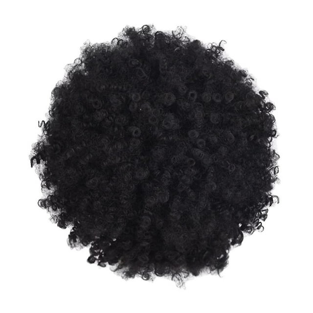 Pantalón corto rizado sintético negro Wig HUOGUO para mujer