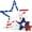 Print, variant on 4 Pcs Patriotic Decor Wooden Star Set 7in Rustic Solid Stars American Flag Decor for Independence Day Tiered Tray Mantle Shelf 4th of July Table Runner Style Memorial Day Decor (Retro Flag)