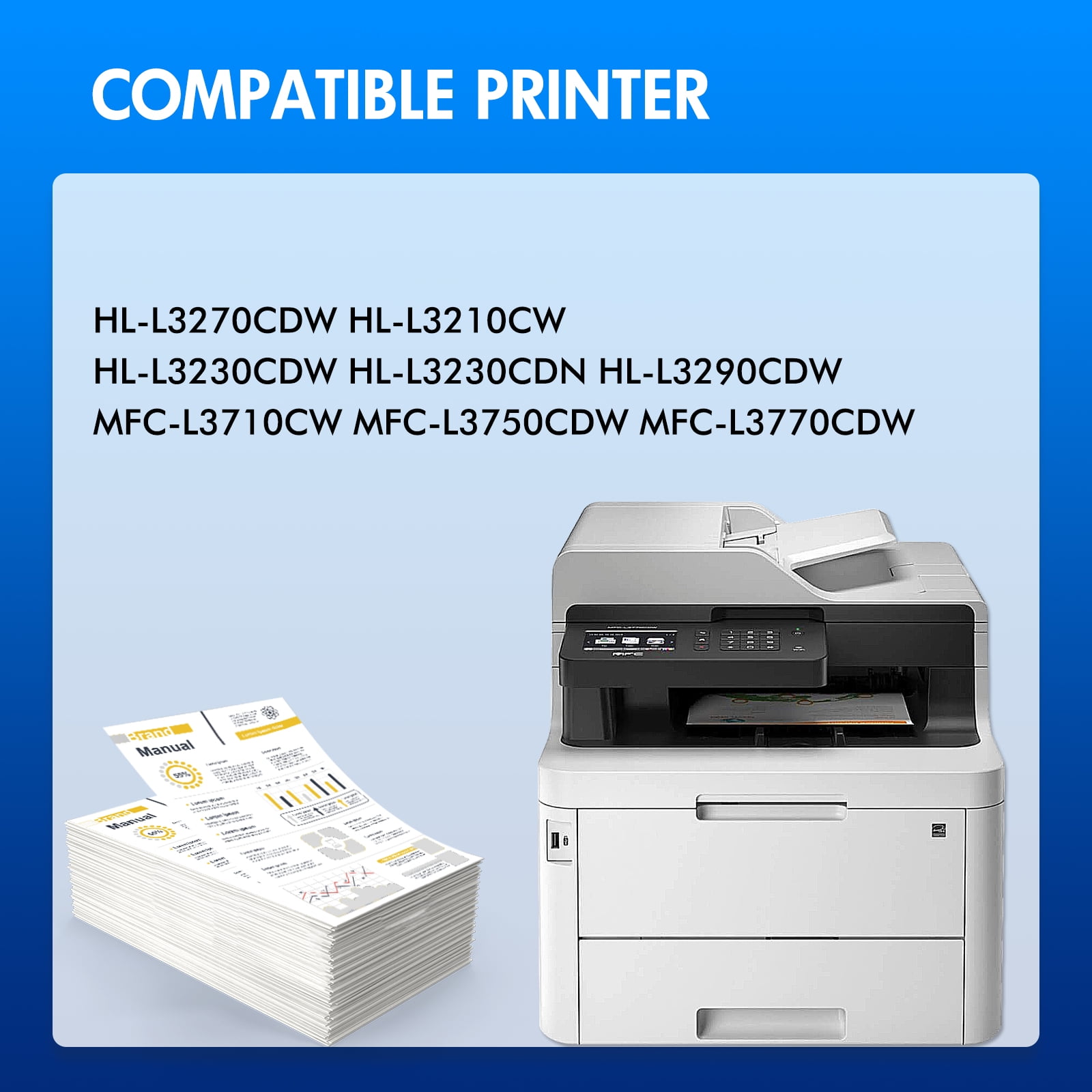 VIPink TN227 Toner Cartridge Compatible for Brother TN227 TN223 TN227BK TN-227BK/C/M/Y for MFC-L3770CDW HL-L3290CDW HL-L3270CDW HL-L3210CW HL-L3230CDW MFC-L3750CDW MFC-L3710CW Printer Ink (5-Pack)