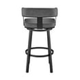 thumbnail image 6 of 34" Gray Faux Leather And Iron Swivel Low Back Counter Height Bar Chair, 6 of 10