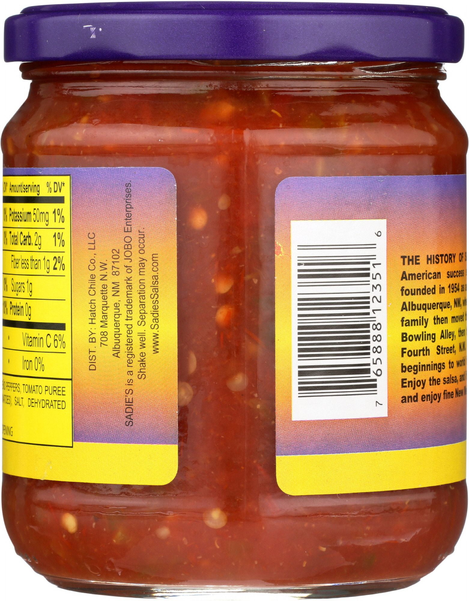 (3 pack) Sadie's Salsa Not-as-Hot, 16oz, 1 Count, Kosher, Non-GMO, Gluten-Free, Chunky Salsa