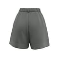 thumbnail image 4 of Women's Solid High Waist Pleated Shorts with Belt and Pockets, Elastic Casual Summer Style, 4 of 7