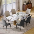 thumbnail image 2 of POVISON Mid-Century Faux Leather Gray Dining Chair (Set of 2), Metal Legs, Density Sponge, 2 of 10