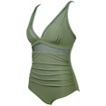 thumbnail image 6 of MSJUHEG Full Coverage Slimming Swimwear,One Piece Bathing Suit for Women,Womens One Piece Swimsuits,Plus Size Swimsuit for Women,High Cut Swimsuit,Tummy Control Bathing Suits,Tie Side Army Green L, 6 of 6