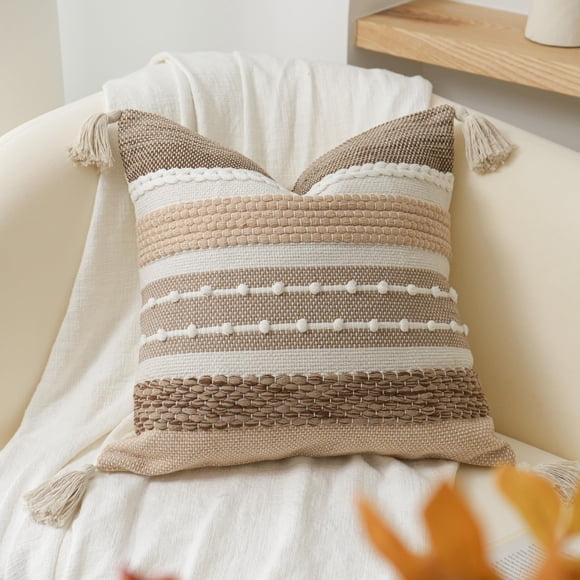 Funda de almohada Bliss Blush, decorativa, 45 x 45 cm, estilo bohemio