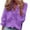 Purple, variant on qucoqpe Plus Size Tops for Women Solid Ruffle Long Sleeve Shirts Loose Casual T-Shirt V-Neck Tunic Blouse