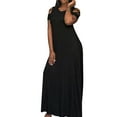 thumbnail image 2 of PALACLOTH Women Cold Shoulder Round Neck Full-length Plus Size Pocket Dress, 2 of 3