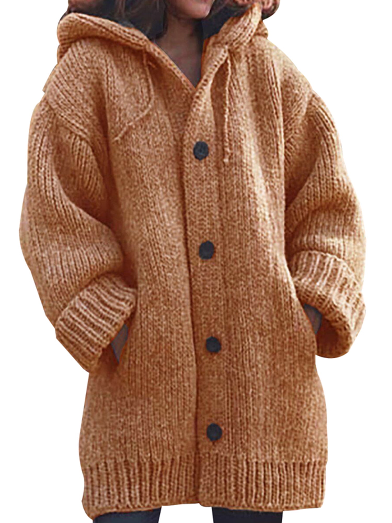 Women Hoodie Winter Casual Plus Size Baggy Furry Cardigan Coats 