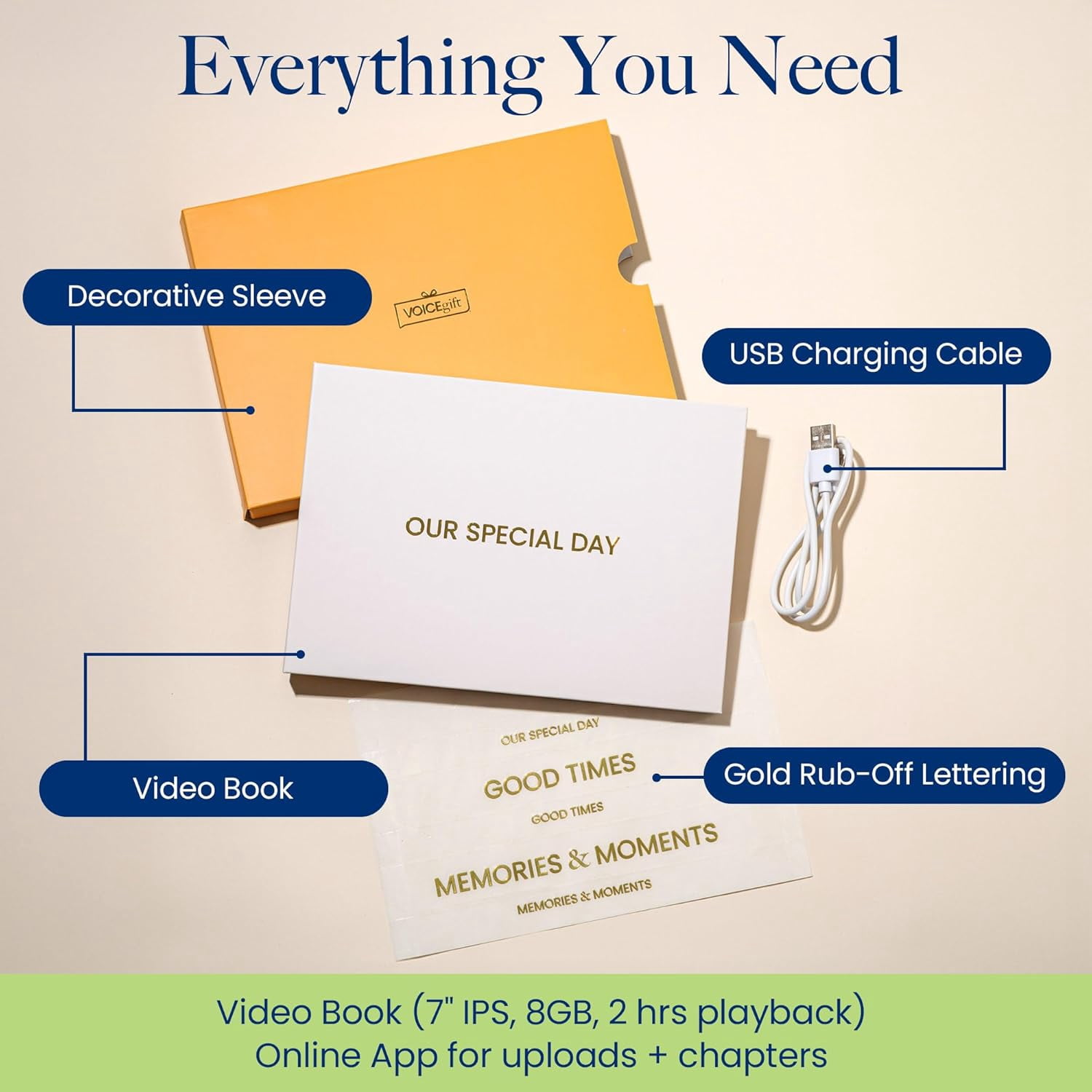 Programmable HD Video Book - Greeting Card Included Audio and Video Recorder for Wedding, Engagement, Christmas, Anniversary, Birthday with 8GB Memory