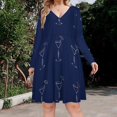 thumbnail image 2 of Martini Cocktail Glass Long Sleeve Dresses For Women Vintage Elegant Party Dress Oversized V-neck Dress S-8XL, 2 of 7