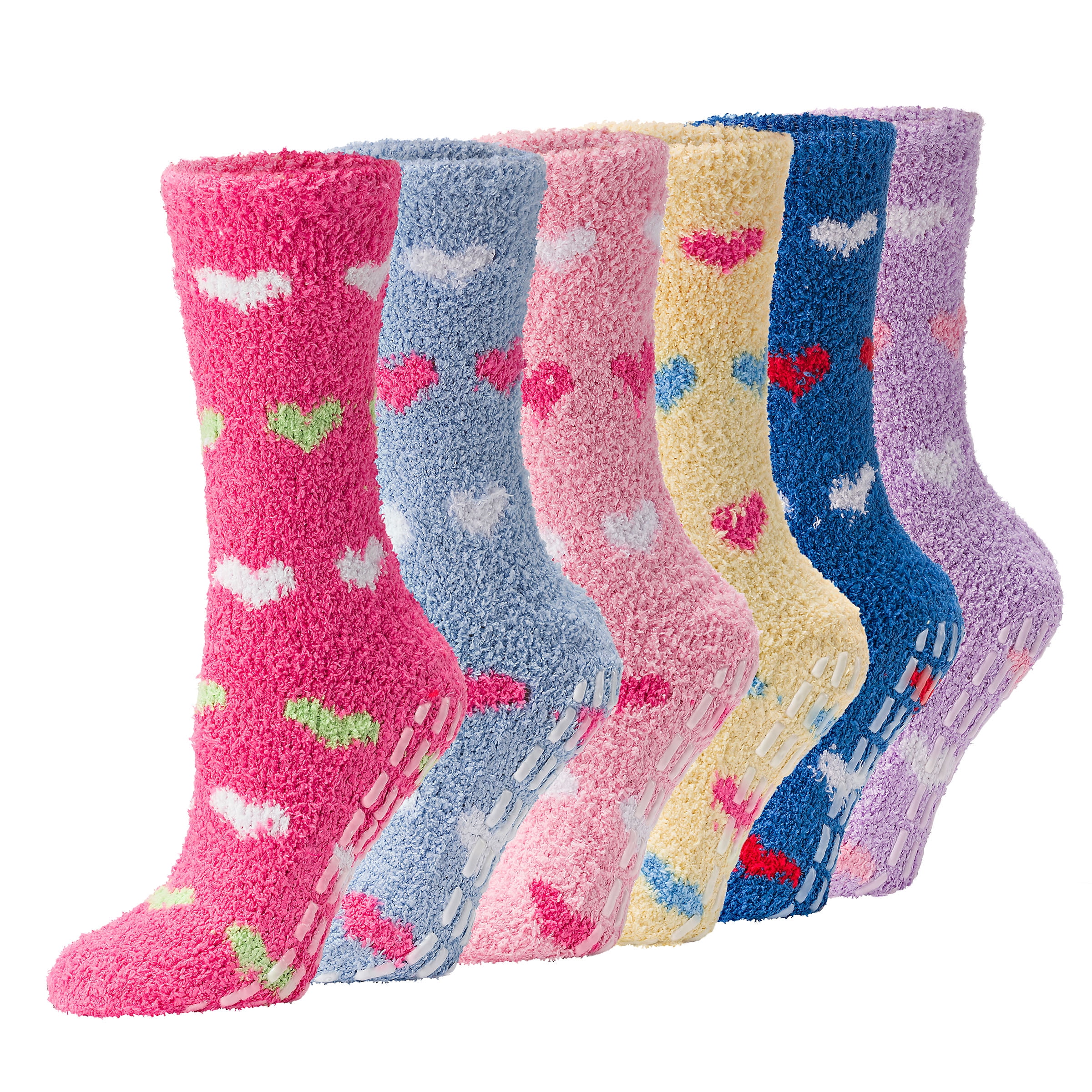 SOMESHINE Women Teen Girls Over Knee High Fuzzy Socks Embroidery Dog Fluffy Long Stockings Warm Casual Crew Winter Socks 