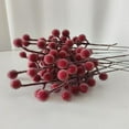 thumbnail image 6 of Artificial Berry Picks Snow Sprays Christmas Frosted Holly Berry Stems Twigs Winter Branches for Christmas Tree Fillers Decor Holiday Arrangement Wreaths Garland Ornaments (Red), 6 of 6