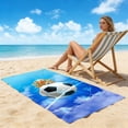 thumbnail image 4 of Partheme 55x28 in Beach Towel , Soccer Quick Dry Sand Beach Towel for Boys Personalized Beach Towel Pool Camping Travel Towel Soft Beach Blanket Bath Shower Towel , B, 4 of 6