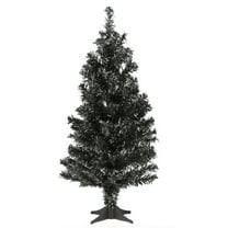 National Tree Company Artificial Halloween Tree, Black, Tinsel, Unlit, Includes Stand, 2 Feet