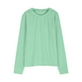 thumbnail image 5 of Girls Long Sleeve Shirts Casual Crewneck Blouses Tops Cotton Girls Shirts with Lace Sleeve Tunics 5-14 Years, 5 of 6