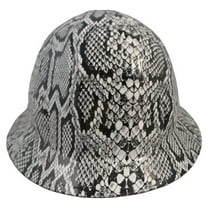 Snakeskin White Hydro Dipped Hard Hats Full Brim Style