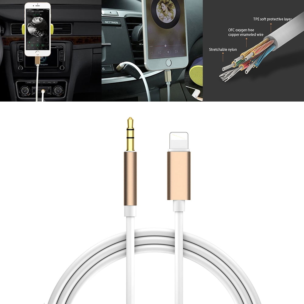3.5mm Aux Audio Cable Car Headphone Adapter Cable for IPhone