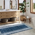 thumbnail image 2 of 2x6 Blue Kitchen Rugs Non Slip Washable,Soft Carpet Runners for Hallway 6ft Bathroom Runner Rug,Vintage Bordered Indoor Rug Runner for Laundry Room Bedroom Entry(2'x6',Blue), 2 of 8
