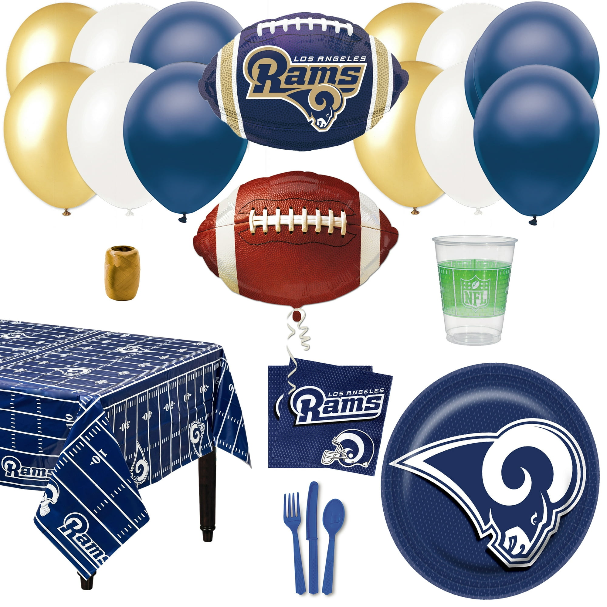 Party City Dallas Cowboys Super Party Supplies for 18 Guests, Include Plates, Napkins, Table Cover, and Balloons