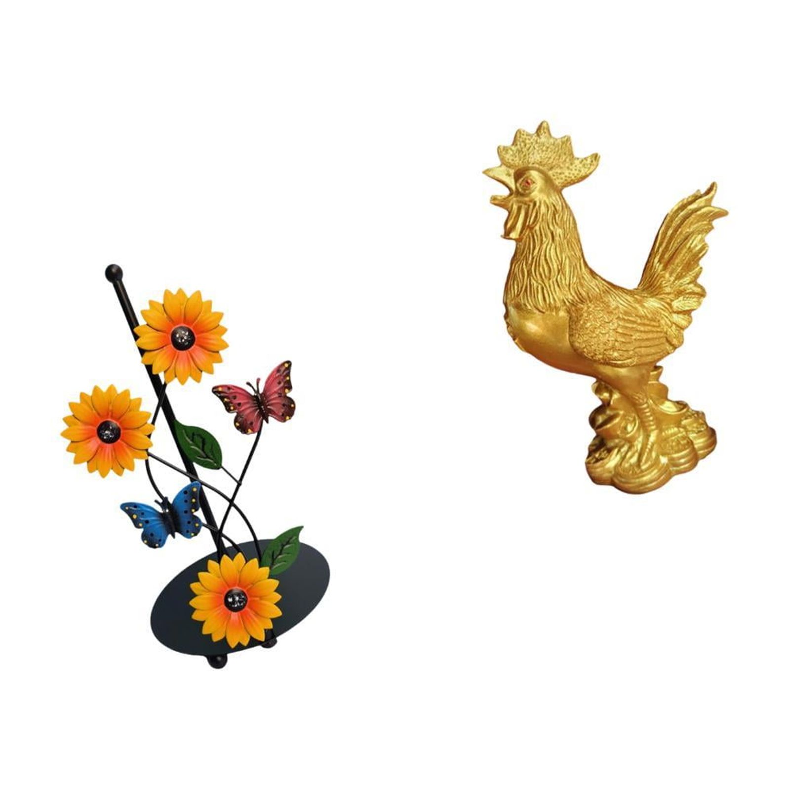 Fiocias Chicken Paper Towel Holder Dispenser Non Slip Vertical Tissue Holder Rack Feng Shui Decor Home Decorations Statue Cock Sculpture for Birthday