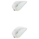 thumbnail image 3 of Inteprter Ratón inalámbrico ABS, 5 teclas, compatible con Bluetooth, ergonómico, óptico, alimentado por batería, reemplazo Universal, ratón Blanco 2Conjunto, 3 of 6