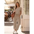thumbnail image 2 of MOYIKO 2 Piece Sets for Women Casual Summer Travel Vacation Outfits Short Sleeve Tops Wide Leg Pants with Pockets Lounge Sets, 2 of 7