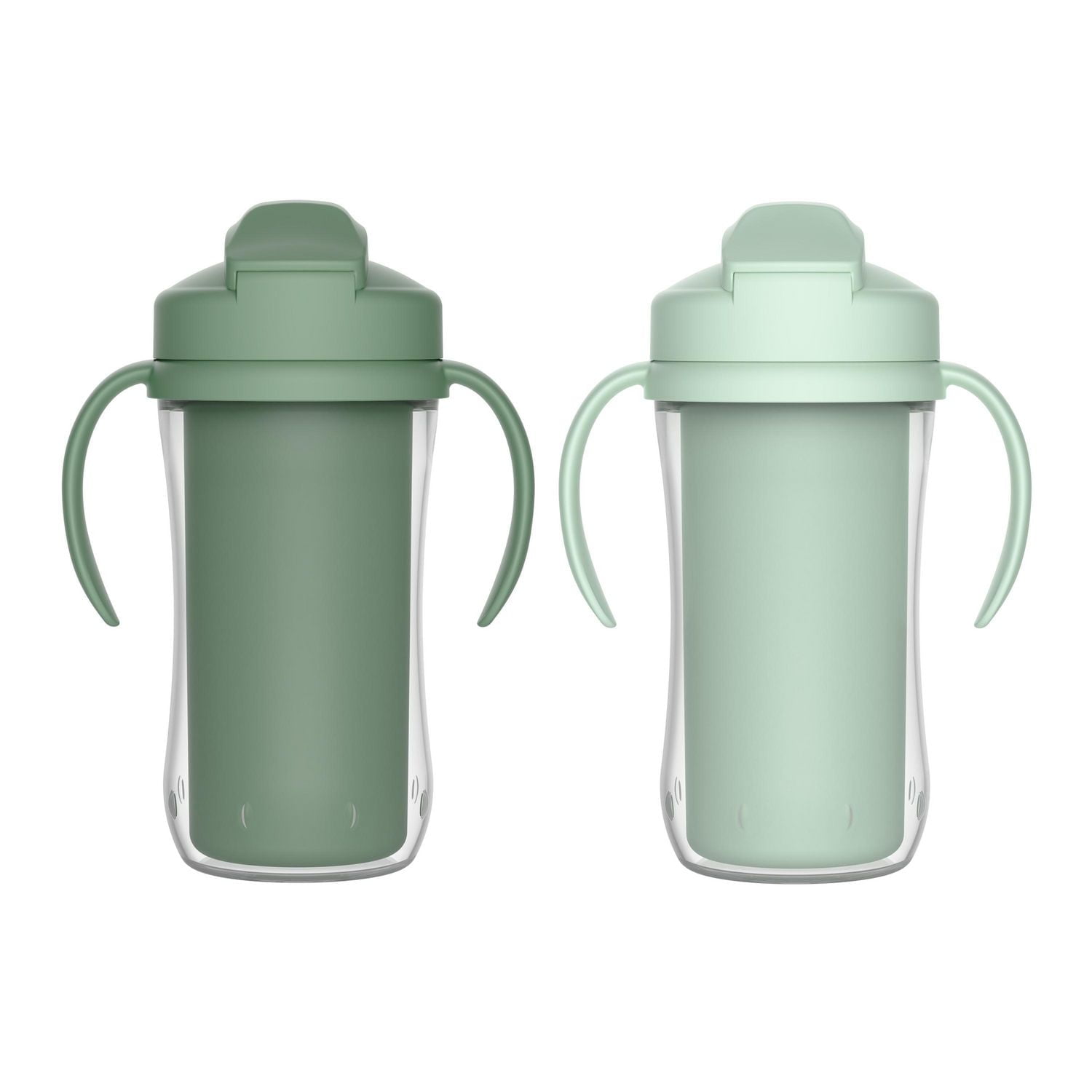 Parent’s Choice Insulated Sippy Cup with Straw and Handles, 300 mL, 2 pack, 12m+,Green, 12 months+, 300 mL, 2 pack, Green