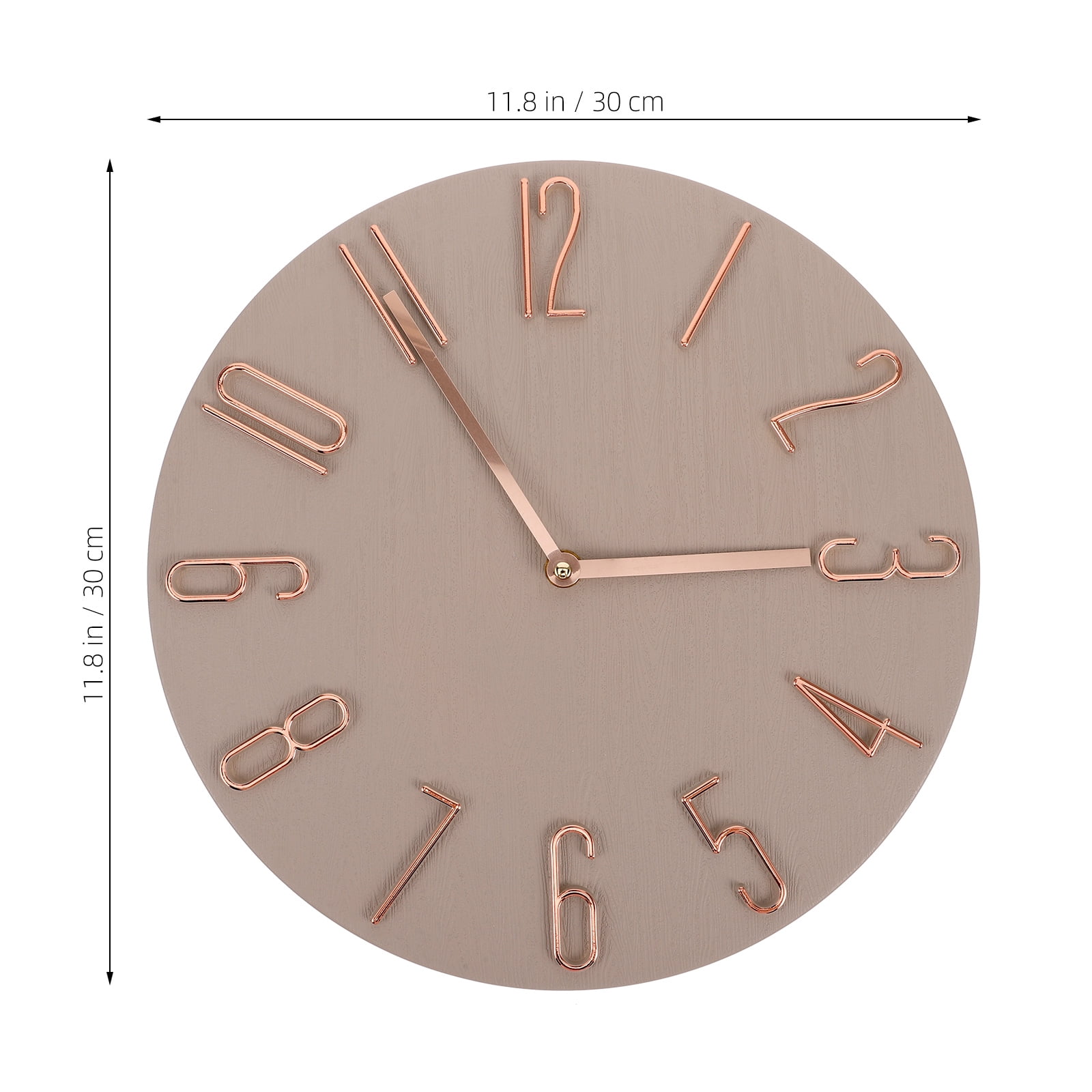 Supvox Beige Wall Clock Battery Operated with Silent Quartz Movement, Modern Decorative Timepiece for Home and Office Use