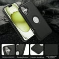 thumbnail image 7 of iPhone 16 Plus Case with Logo Hole, Premium PU Leather + TPU Slim Fit Shockproof Anti-Scratch Heavy Duty Protection Rugged Phone Case for Apple iPhone 16 Plus, Black, 7 of 7