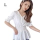 thumbnail image 1 of Camisa de mujer Cuello en V Verano Color sólido Manga media Botón Top, Blanco, L sidaley AP001444-03, 1 of 7