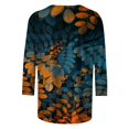 thumbnail image 4 of Xihbxyly Hauts pour Femmes Manches 3/4 T-shirt Imprimé de Mode pour Femmes Blouse à Manches 3/4 Col Rond Hauts Décontractés Articles en Liquidation, 4 of 5
