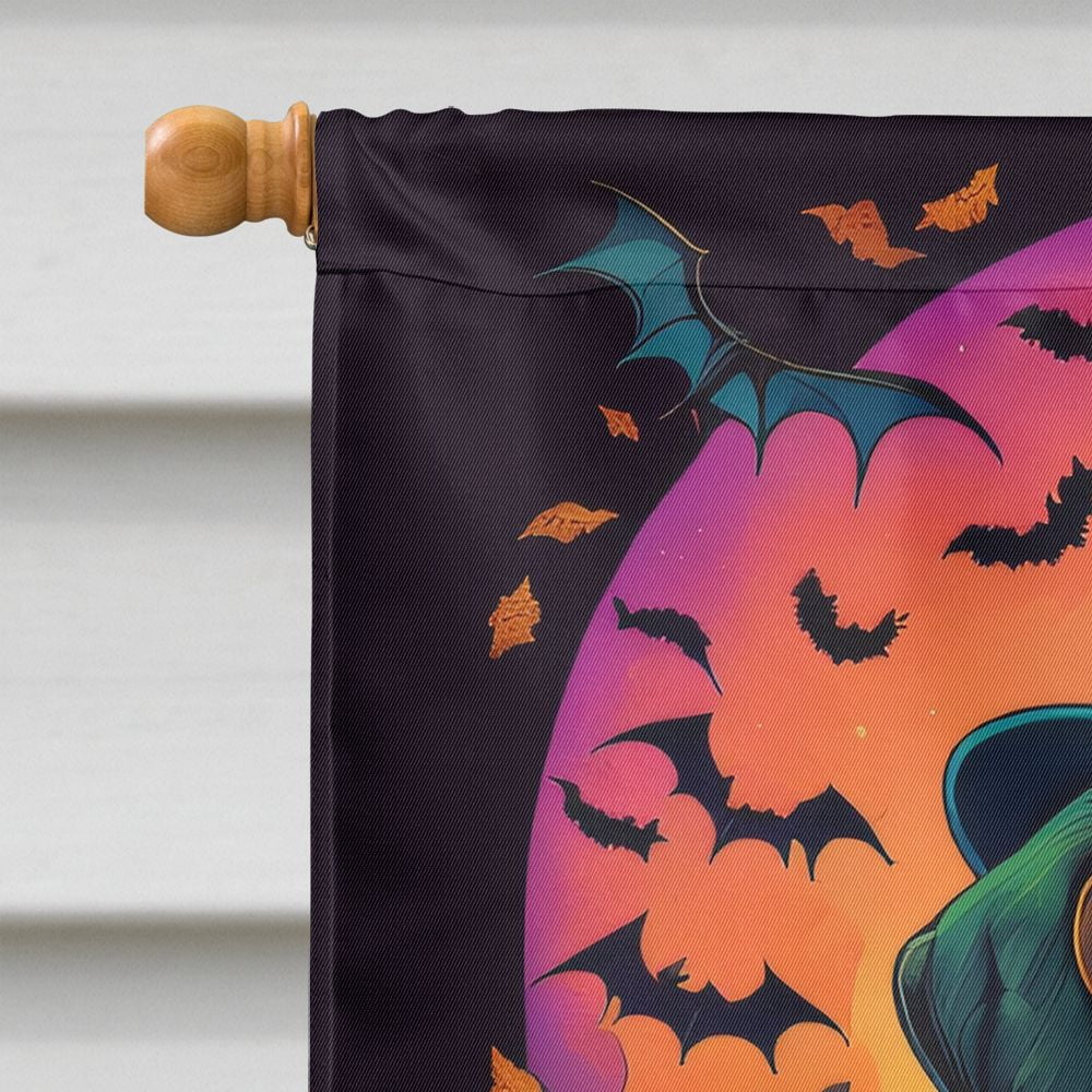 Halloween Saint Bernard Dog House Flag 28x40IN Double-Sided Polyester Decorative Sleeve Pole Flag for Outdoor Home Garden