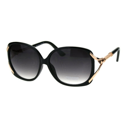 - Womens Oversize Designer Fashion Diva Butterfly Jewel Chic Sunglasses Black Smoke
