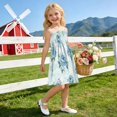 thumbnail image 6 of Ttyddzy Woman' Casual-Dresses Sleeveless Camisole A-Line Dress for 2Y-7-8Y，Blue Peony Pattern (2), 6 of 8