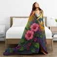 thumbnail image 5 of Hummingbird Floral Blanket Gifts for Women Kids Girls Mom Wife Birthday Mother's Day Presents Home Bedroom Pink Flowers Bird Decor Soft Cozy Lightweight Plush Throw Blanket 80x60, 5 of 6