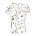 thumbnail image 5 of HAPIMO Women' Plus Size Casual Loose Flower Print Tops Summer Tops for Women Elegant Pleated Blouses Fashion Clothes Flowy Crew Neck Tees Dressy Tunic Multicolor L, 5 of 6