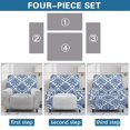 thumbnail image 6 of Qpednta Blue Damask Recliner Chair Slipcovers Elastic Recliner Sofa Cover Recliner Slipcovers Washable Stretch Fabric Recliner Protector Cover for Guest Room 4 Pieces, 6 of 7