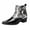 Black, variant on Men's Snakeskin Patchwork Chelsea Boots, Red/White-Black Color-Block Side-Zip Ankle Boots, Rivet-Decorated Chunky Dress Boots
