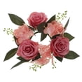 thumbnail image 1 of Miangastore Candle Wreath False Rose Candle Ring Flower Centerpiece for Table Candle Ring, 1 of 9